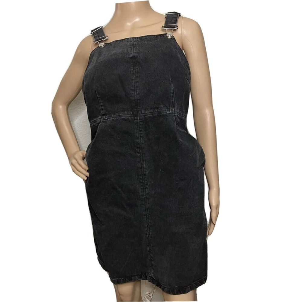 ASOS Design Maternity Dress Size 8 Black Overall Jean Denim Jumper Knee Length